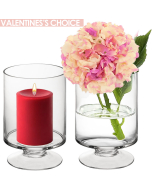 Contemporary Short Stem Glass Candle Holder H-6" x D-3.75" Clear (Wholesale Pack of 12)
