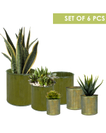 zinc metal planters set of 6 pcs