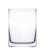 Glass Round Edge Rectangular Vase 10" x 7" x 1.75" Clear 