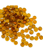 Glass Beads, Flat Gemstone Light Amber Vase Filler For Home Decor, 3/4" Approx. Total 4800 pcs (48 lbs)