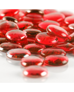 large red flat cookie gem beads marble