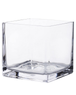 Glass Cube Vase Square Centerpiece Candle Holder 6" x 6" x 6" Clear