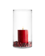 Glass Cylinder Vase H-12" D-6" Clear (Wholesale Pack of 4)