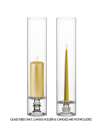 Open-Ended Glass Hurricane Candle Shade Chimney Tube 24" x 4.75"