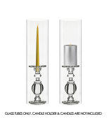 Open-Ended Glass Hurricane Candle Shade Chimney Tube 24" x 6"