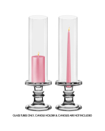 Hurricane Glass Tube Open-Ended Candle Holder Lamp Shade Chimney H-10" x D-3" Clear