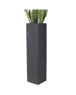 20" Garden Wood Cube Box Planter with Zinc Metal Liner Vase