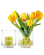 Glass Hurricane Candle Holder, Cylinder Vase 