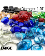large glass flat marbles vase fillers