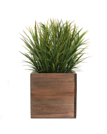 H-10" Open-10" x 10" Wood Cube Planter Box w/ Zinc Liner