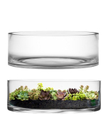 Glass Cylinder Vase H-4" x D-12" Clear (Wholesale Pack of 4)