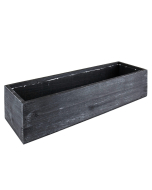 Rectangle Black Planter Wood Box with Plastic Liner 4" x 17" x 5"
