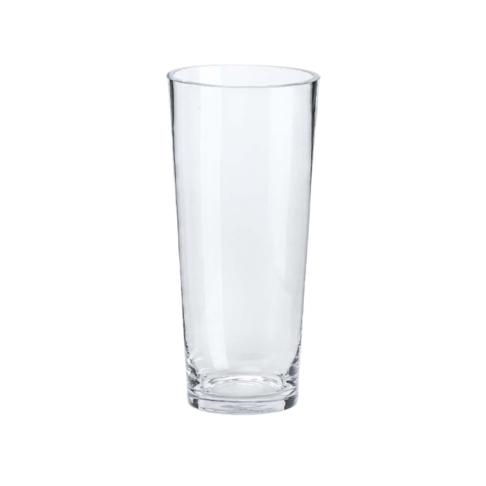 12" glass tapered down glass cylinder vases