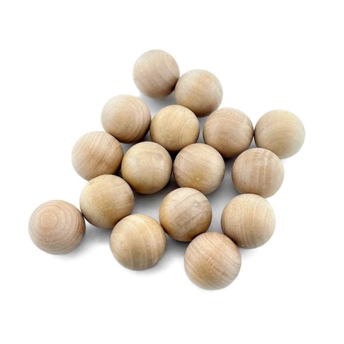 1" Natural Unfinished Round Hard Wood Craft Balls 