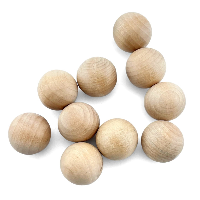1.25" Natural Unfinished Round Hard Wood Craft Balls