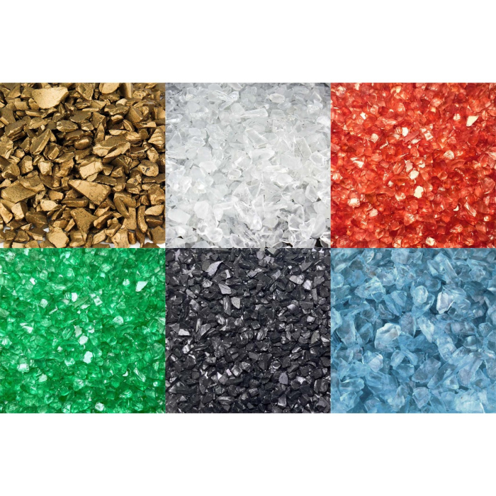 Crushed Glass Gravel Vase Filler, Approx. 72 Cups (Wholesale 48 LBS/Case)