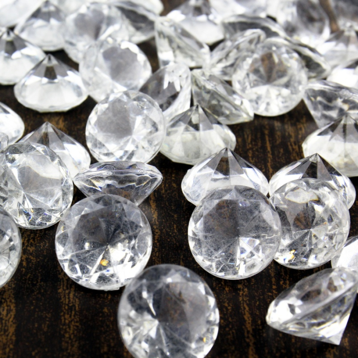 Clear Acrylic Diamonds Vase Filler,  1"