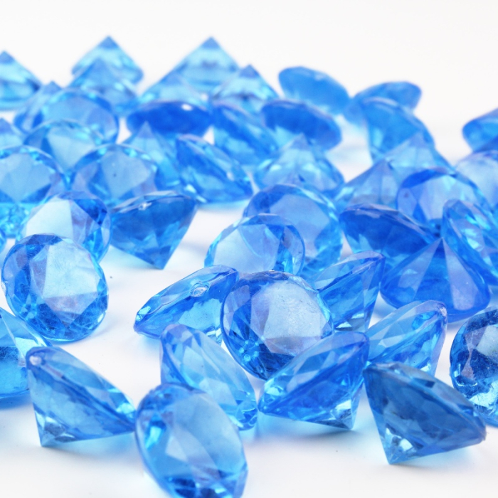 1.2" Light Blue Acrylic Crystal Diamond Gemstone Vase Fillers