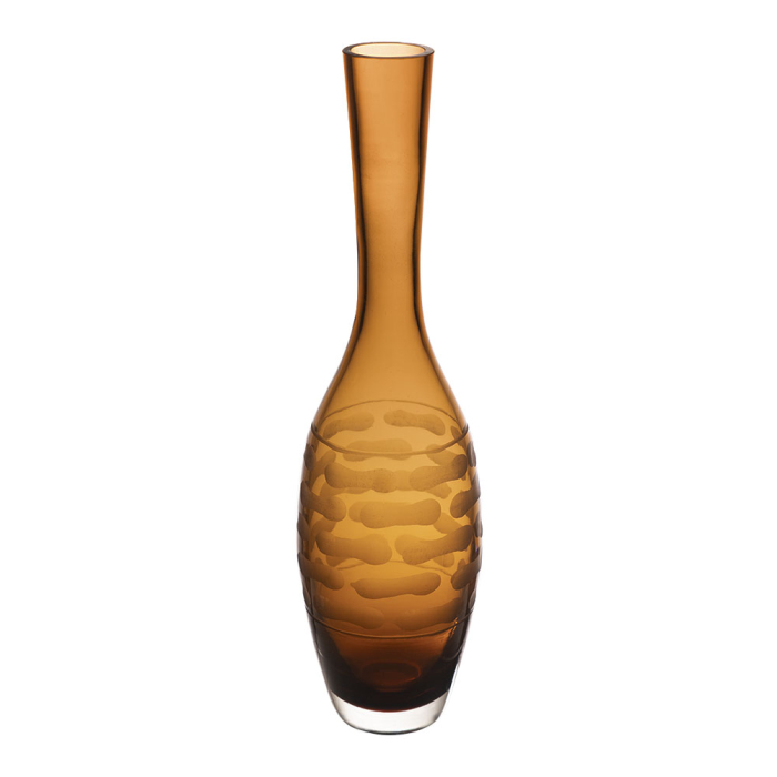 Decorative Amber Gold Glass Vase H-13" D-1.5" 
