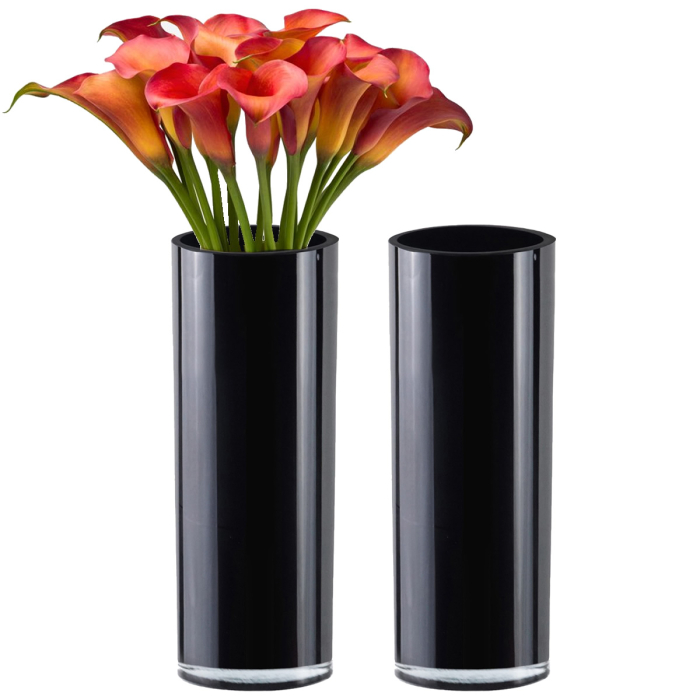 black glass cylinder vase container centerpieces
