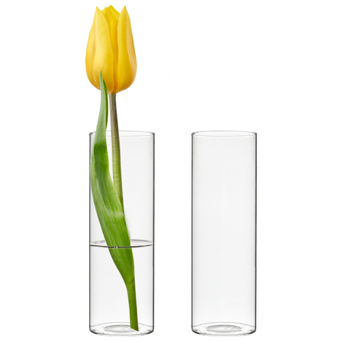 clear glass mini bud vase