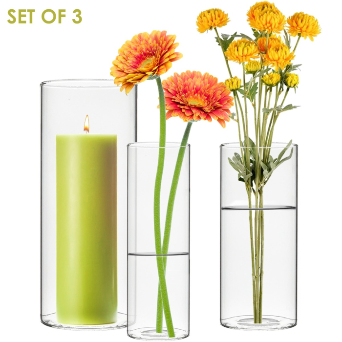 clear glass mini bud vase