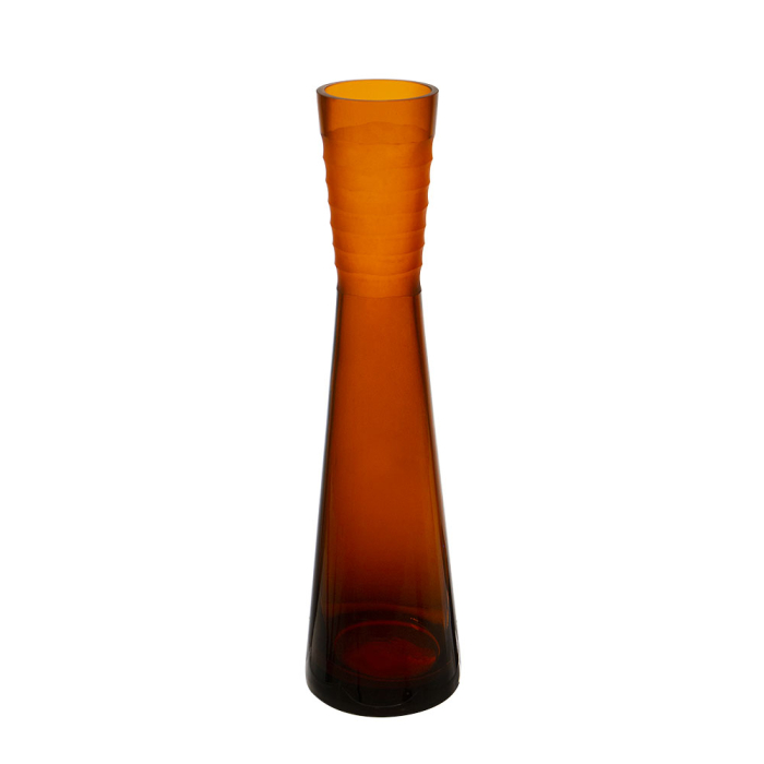 Carved Autumn Vase H-14.5", Open-2.75" 