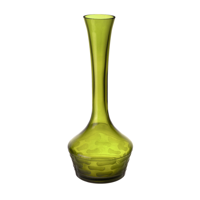 Decorative Olive Green Glass Vase 14.5" 