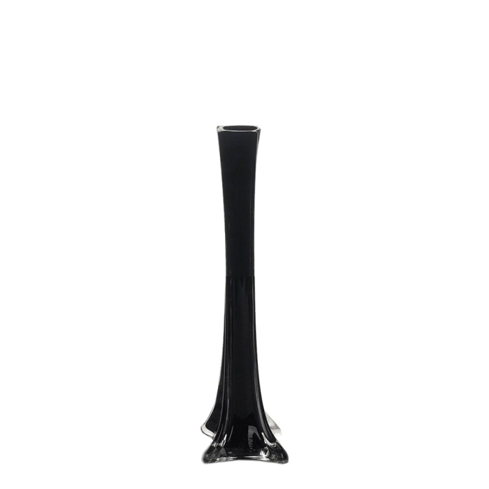 Black Glass Eiffel Tower Vases 16" x 1.2"
