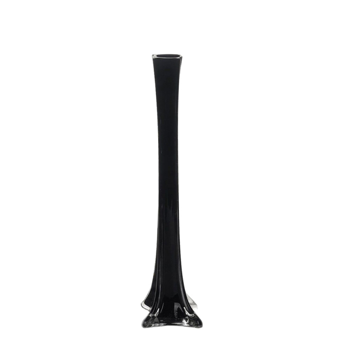 Black Glass Eiffel Tower Vases 20" x 1.5"