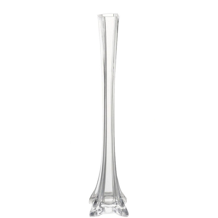 Clear Glass Eiffel Tower Vases 24" x 1.5"