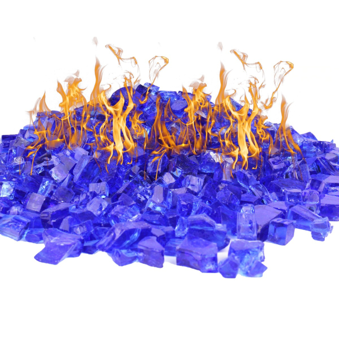 blue fire glass for fire pit