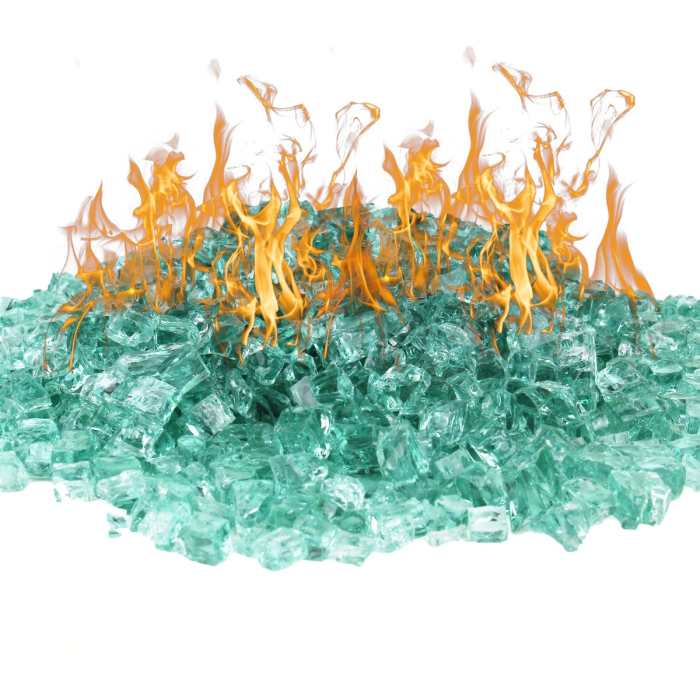 Fire Glass, 40 lbs Light Green 1/2" Tempered Glass