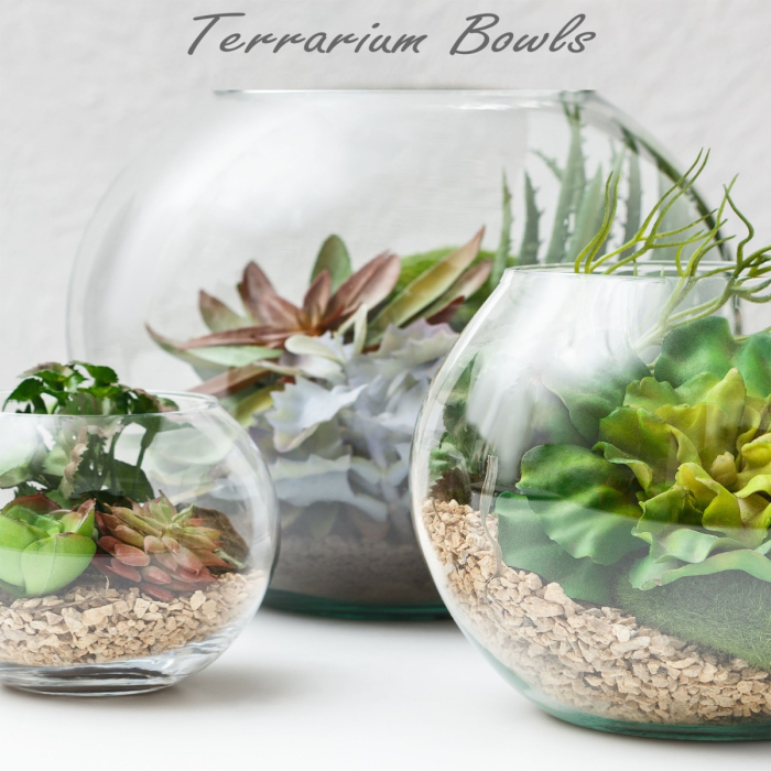 Glass Bubble Bowl, W-6" - 18", Multiple Sizes