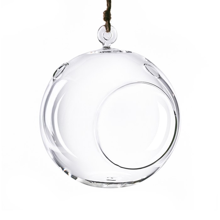 Glass Plant Terrarium Tealight Candle Holder 6" Clear