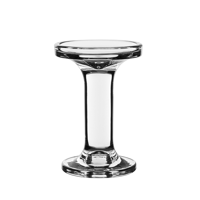 Modern Glass Candlestick, Taper & Pillar Candle Holder. H-5.25", Pack of 12