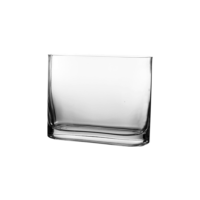 Glass Round Edge Rectangular Vase 7.5" x 9.75" x 2.75" Clear (Wholesale Pack of 12)