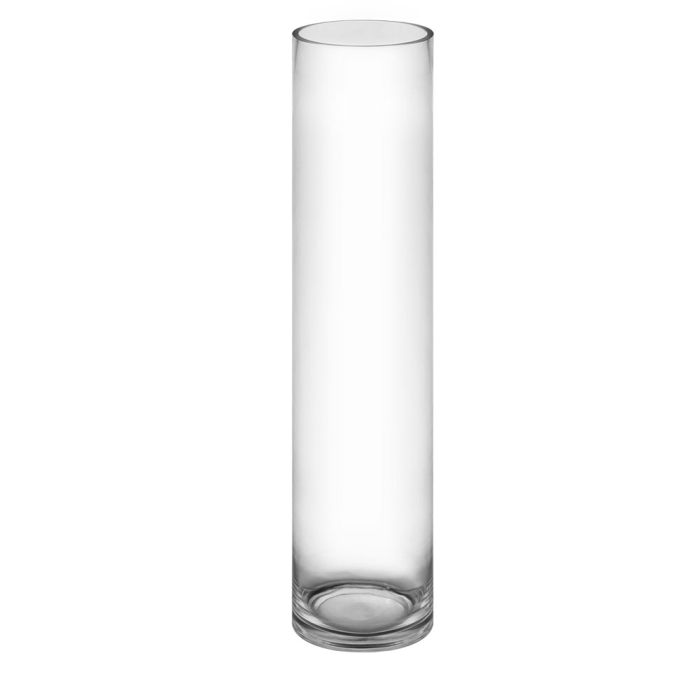 Glass Cylinder Vase H-24" x D-5" Clear (Wholesale Pack of 4)