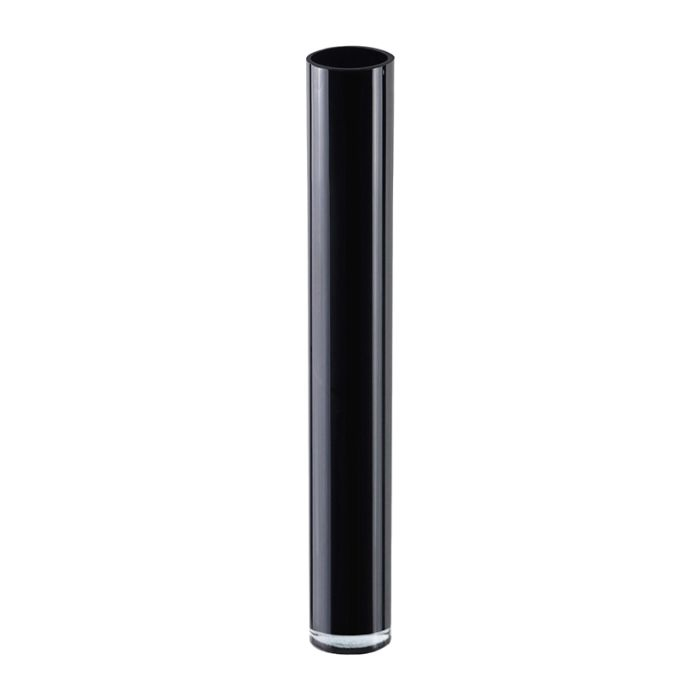 Black Glass Cylinder Vase. D-6" H-40" (Wholesale 2 PCS/Case)