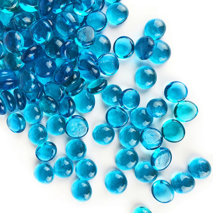glass light blue beads vase fillers gem stones