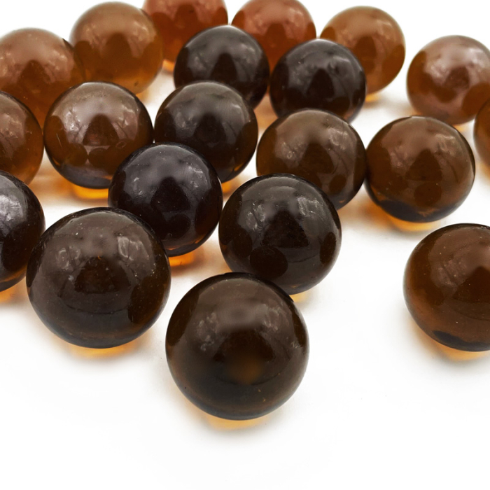 Large Amber Glass Gem Round Marbles Vase Filler, 1" (Wholesale 28 LBS/Case)
