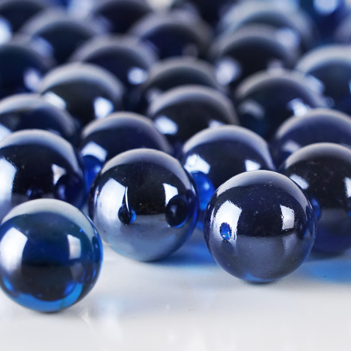 large glass marble gem cobalt blue