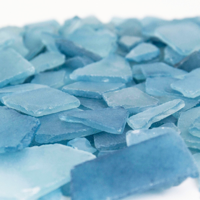 Frosted Blue Flat Sea Glass Vase Filler