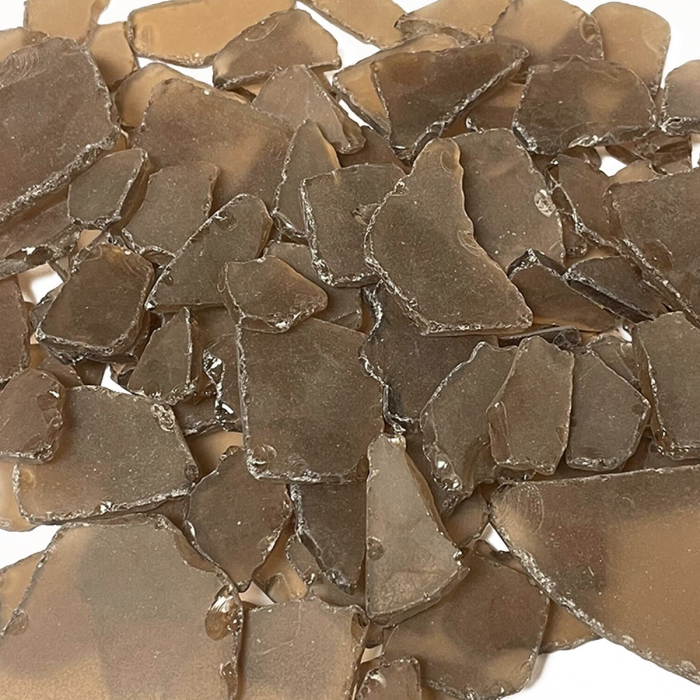 Brown Flat Sea Glass Vase Filler, 1.5 Cups/LB (Wholesale 20 LBS/Case)