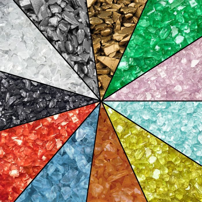 Crushed Glass Gravel Vase Filler, Approx. 42 Cups/LB (Wholesale 28 LBS/Case)