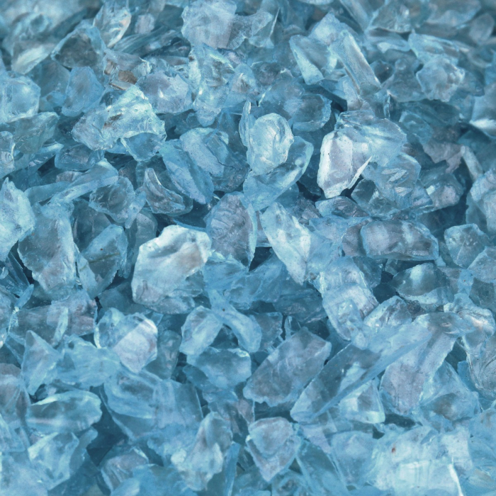 Light Blue Crushed Glass Gravel Vase Filler, Pack of 48 lbs