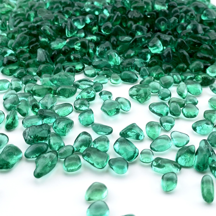 teal green glass gravels for Aquarium decor tumbled glass vase fillers