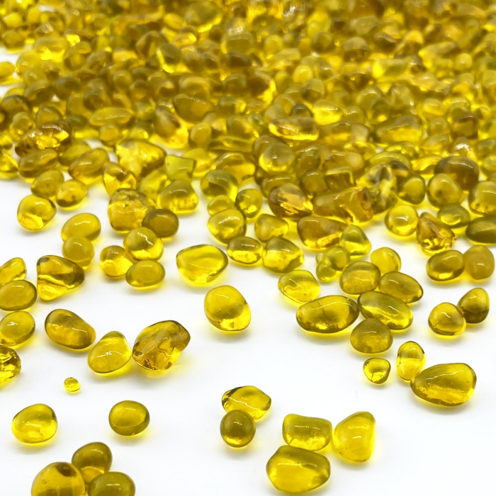 yellow glass gravels for Aquarium decor tumbled glass vase fillers