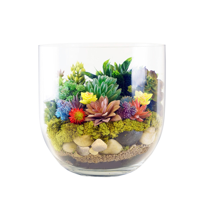 Glass Hurricane Urn Vase Candle Holder 11" x 11" Clear (Wholesale Pack of 2)