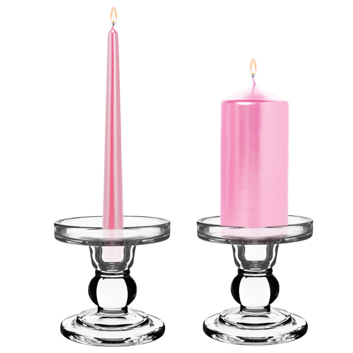 glass pillar taper candlestick candle holders